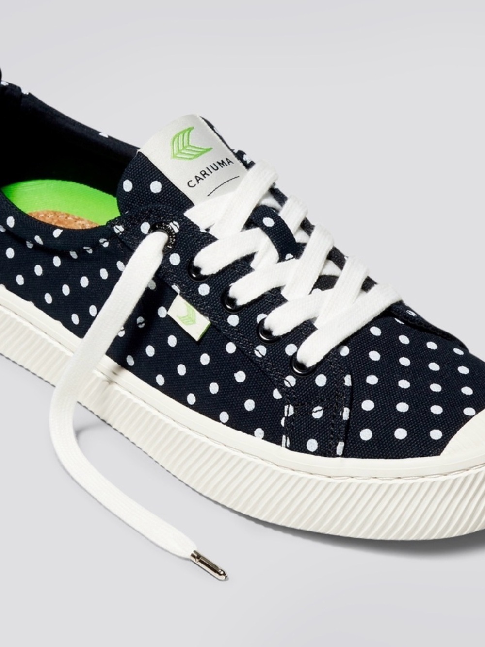 Cariuma black w/white Polka Dot Sneakers with White Laces